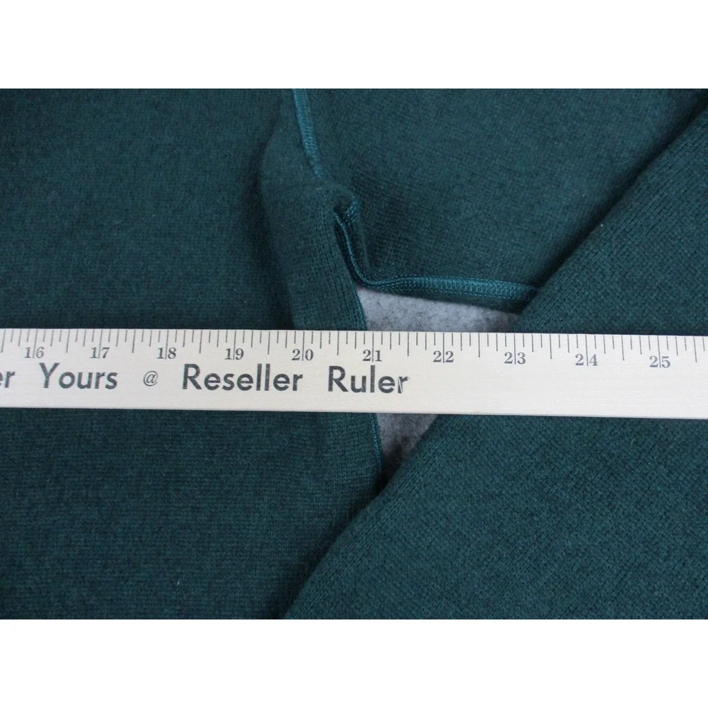North Face Sweater Mens Medium Green Quarter Zip Fleece Pocket Hiking Sweatshirt